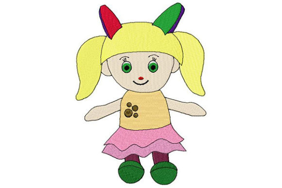 Baby Girl Doll: A Festive Embroidery Design for Holiday Gifts