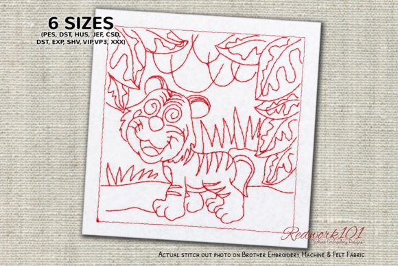 Baby Tiger in Jungle Redwork: A Craft Fair Review