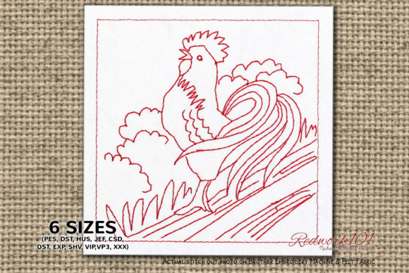 Chicken Crowing in the Morning Redwork Review