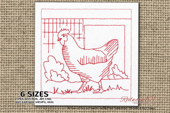 Chicken in Farm: A Cute Embroidery Design for Etsy Shops