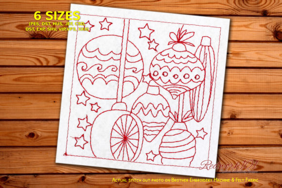 Hanging Christmas Balls Redwork Review for Sellers