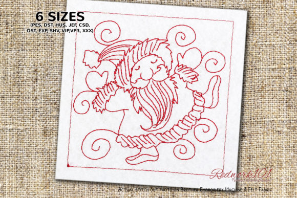 Happy Santa Claus Dancing Redwork: A Designer's Review