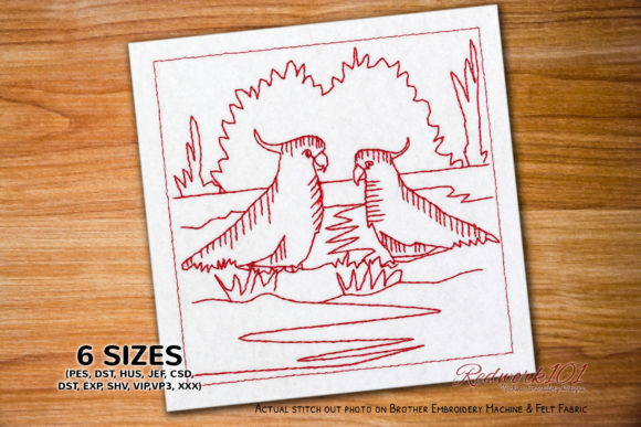 Pair of Cockatoo: A Craft Fair Redwork Review