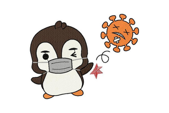 Penguin Fighting off the Virus: A Seasonal Embroidery Review