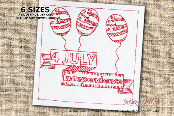 Review: 4th July American Balloons Redwork for Business Merch