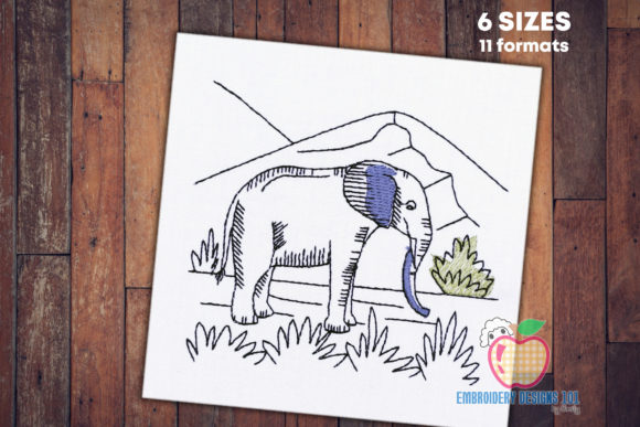 Review: Elephant Standing in Forest Sketch Design