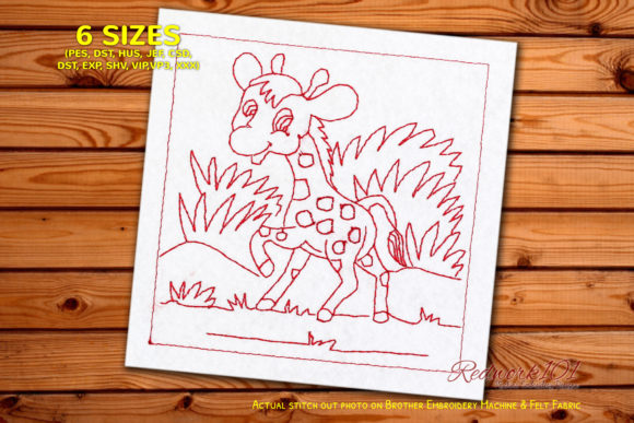Review: Happy Giraffe in the Jungle Redwork Design