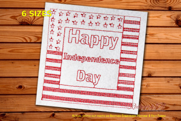 Review: Happy Independence Day with Flag Redwork Design
